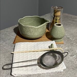 New Green Ceramic Matcha Set with Accessories